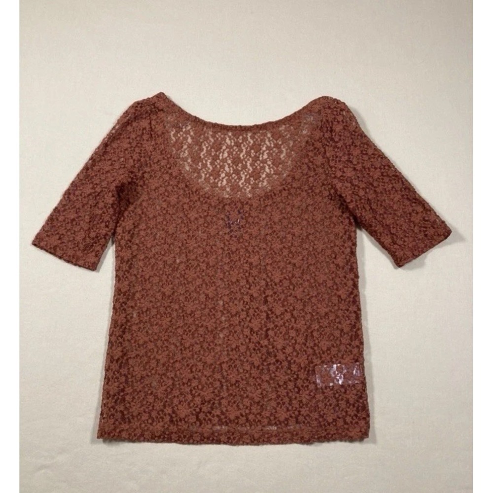 Gap Boatneck Scoop Back Sheer Lace Top Unlined -Whimsigoth -Romantic Sz Small